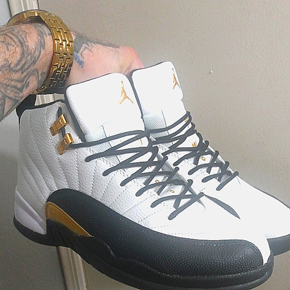 Men's size 10, Retro Jordan 12's Royalty Taxi. Black and white. Brand new